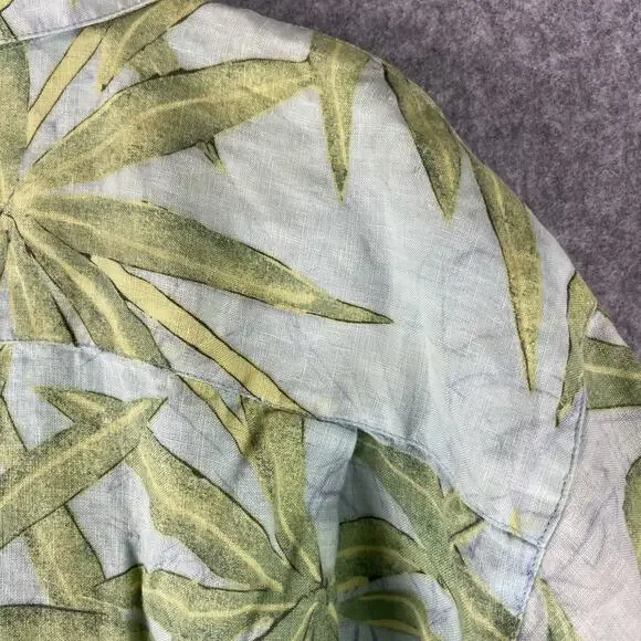 Tommy Bahama Linen Camp Shirt Mens XL Button Up Tropical Parrot Aloha Hawaiian - Picture 14 of 15